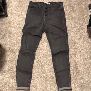 Abercrombie & Fitch grey high rise stretch jeans
